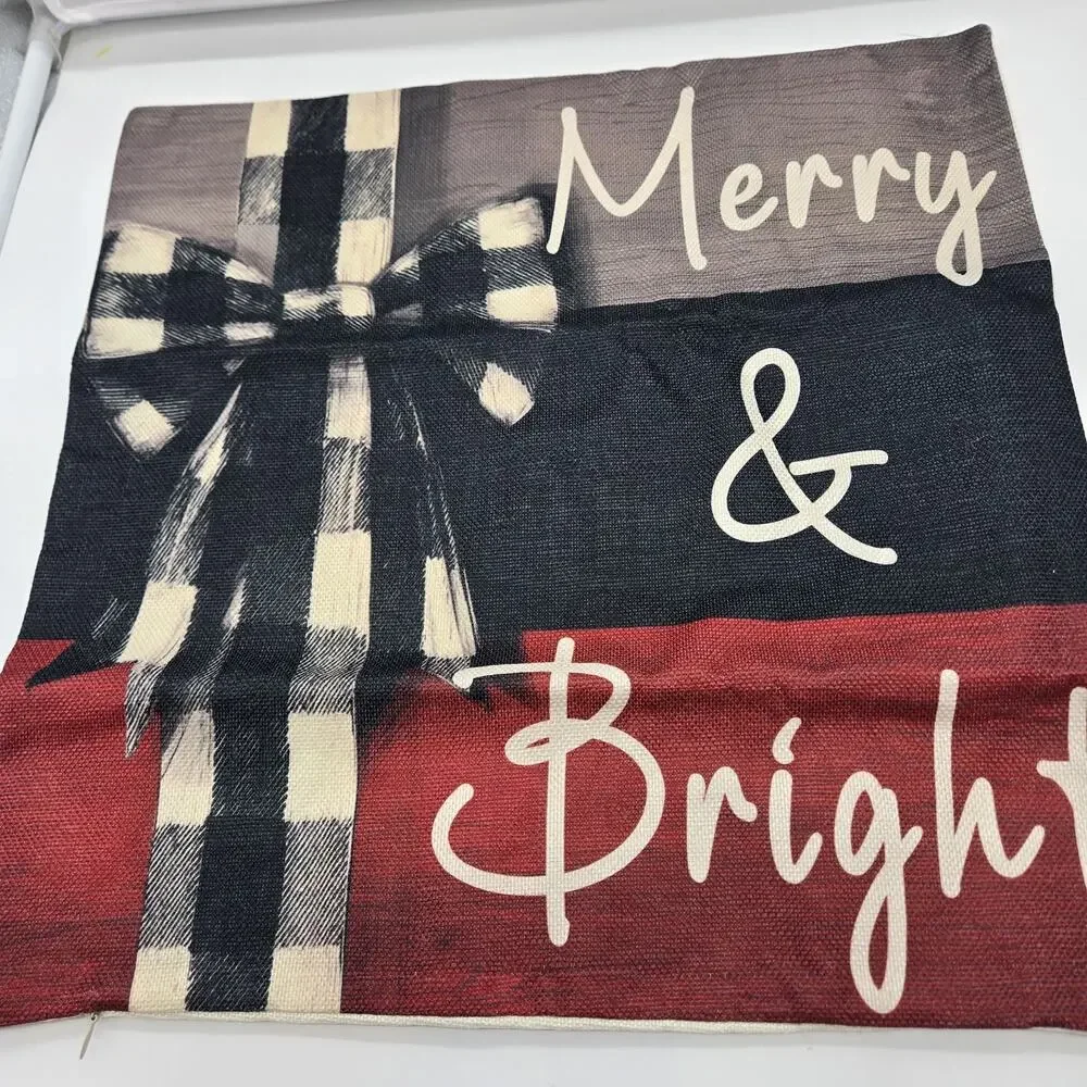 FARMHOUSE BUFFALO PLAID HOLIDAY Pillow Covers 17×17